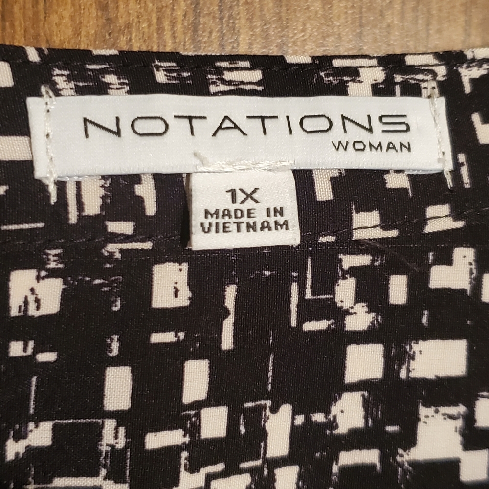 Notations Patterned Button Down Blouse - image 4